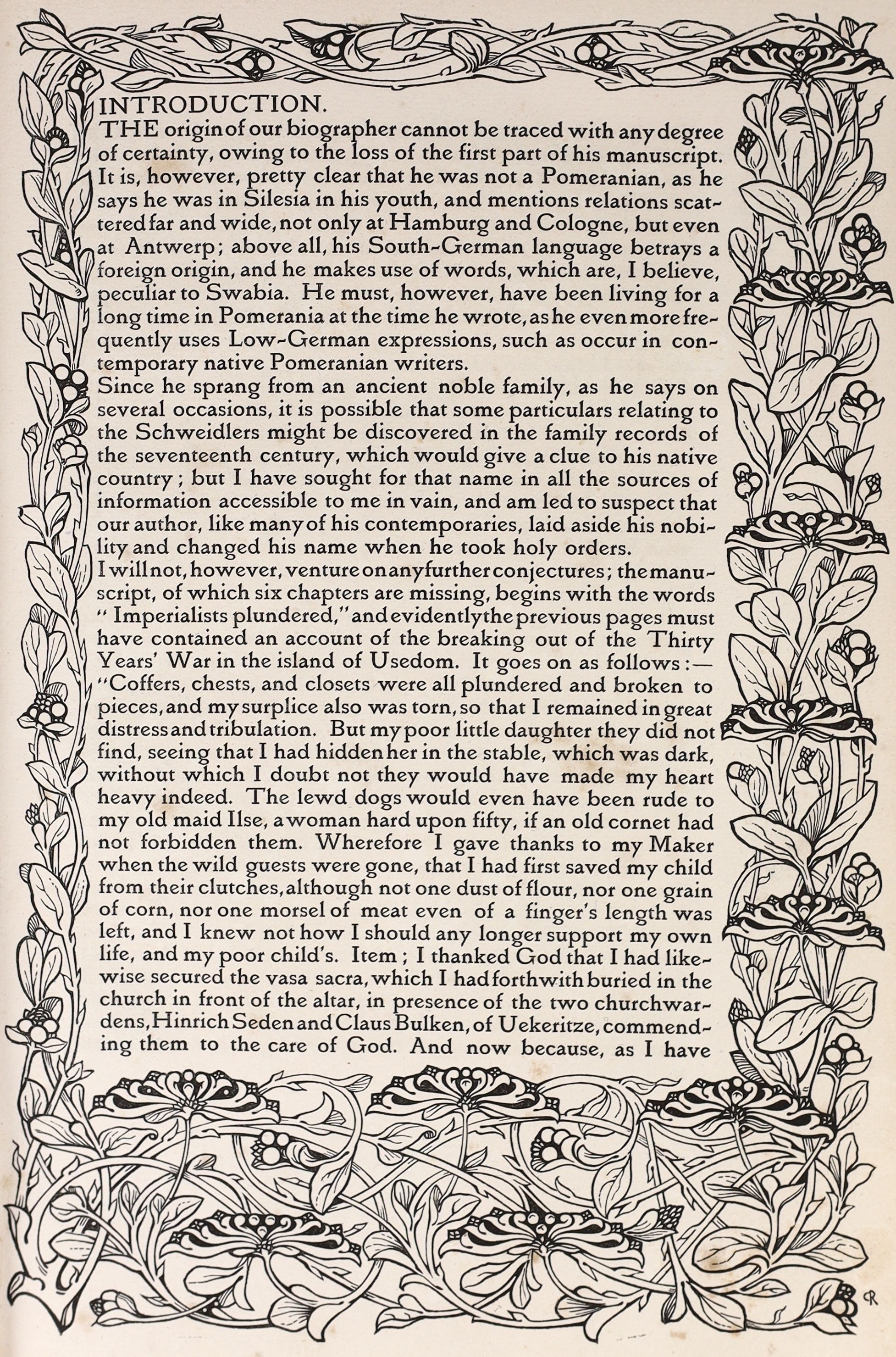 Meinhold, William (editor) - Mary Schweidler, the Amber Witch, one of 300, translated by Lady Duff Gordon, folio, original half cloth, Vale Press, 1903